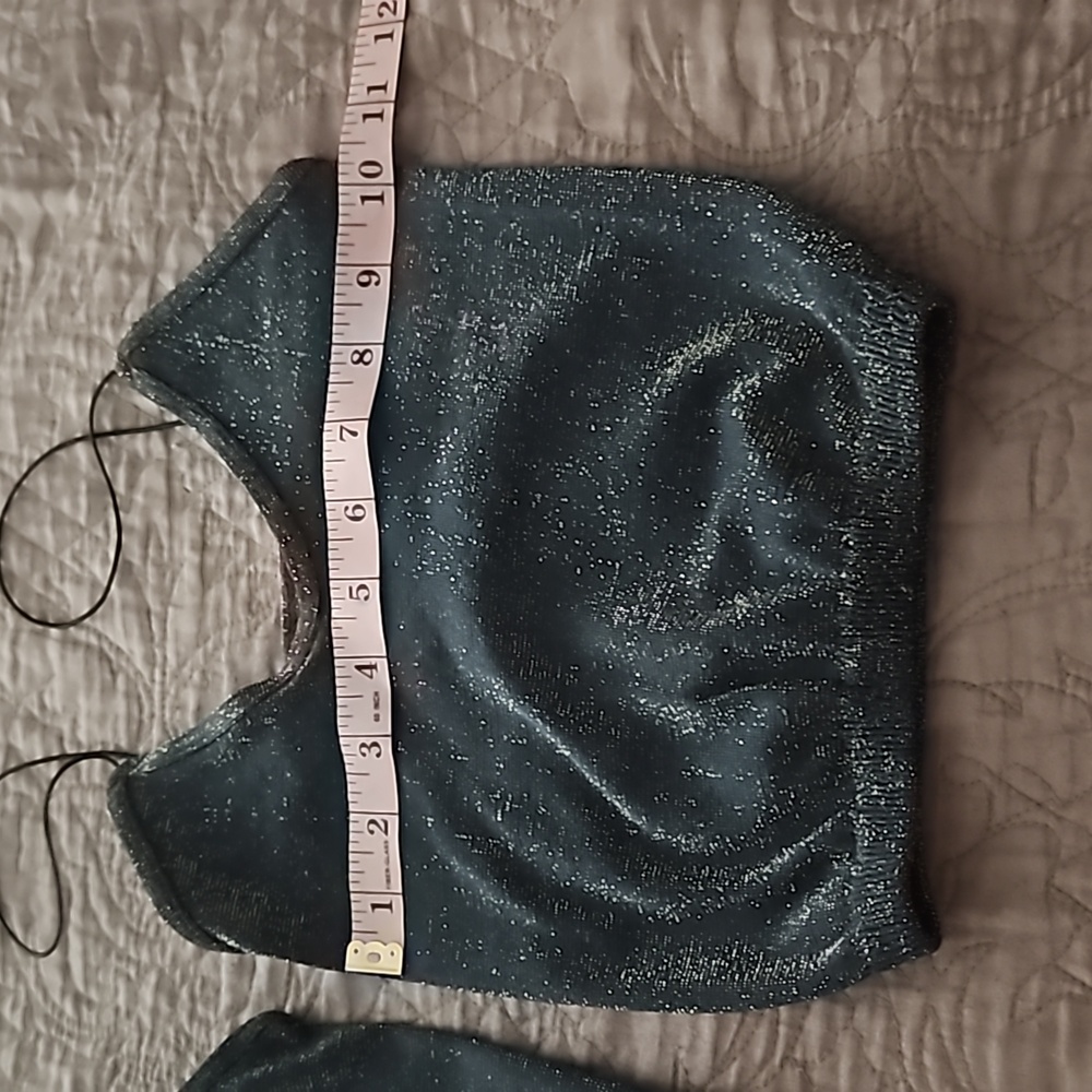 Free People Skinny Strap Seamless Brami (Sparkly Gold/Blue),NWOT, XS/S - Picture 4 of 5